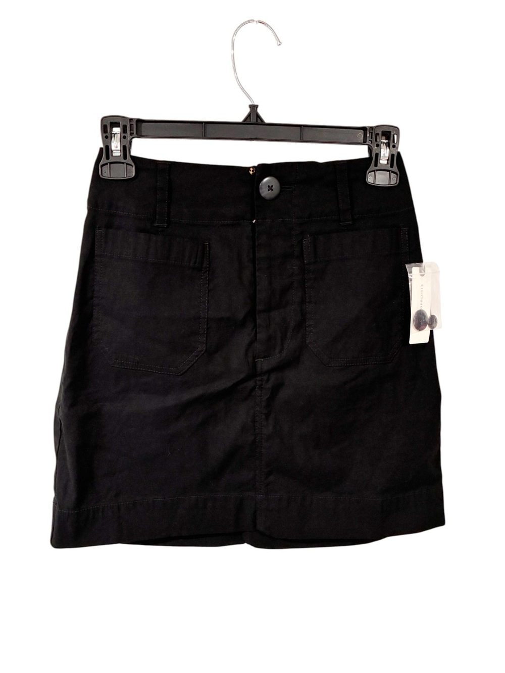 Anthropologie Maeve Black High-Waisted Cargo Mini Skirt Size XXS NEW